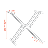 Showgear Keyboard Stand Doppelrahmen, abnehmbarer Fuß