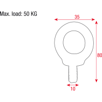 Showgear Speaker Hanging Eye Ring 10 mm