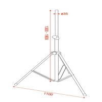 Showgear Mammoth Speaker Stand Aluminium - <40 kg - 1300-1900 mm - 35 mm