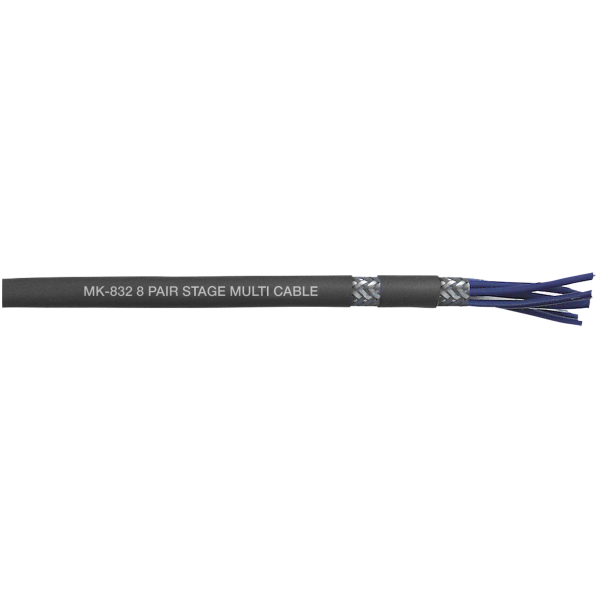 DAP MK-832 8 Pair Stage Multicore - double shielded - black jacket - Price per metre.