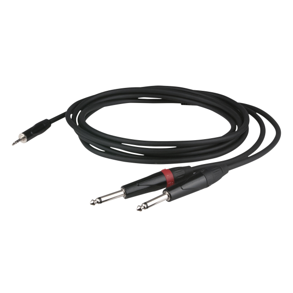 DAP FLX31 - stereo mini-jack to 2 mono Jack L/R 3 m - recessed jack body