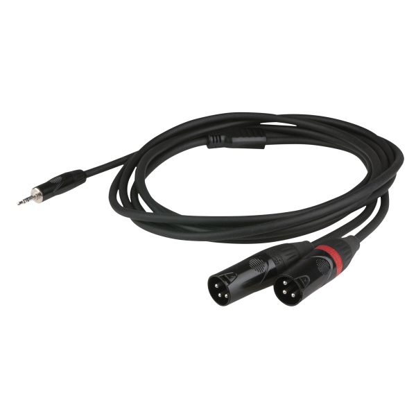 DAP FLX46 - stereo mini-jack to 2 XLR/M 3P 3m versenkter Anschluss