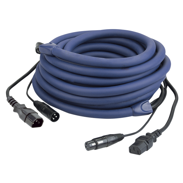 DAP FP12 - IEC/XLR M - IEC/XLR F - DMX / Power 1,5m LICHT Strom- und Signal-Kabel