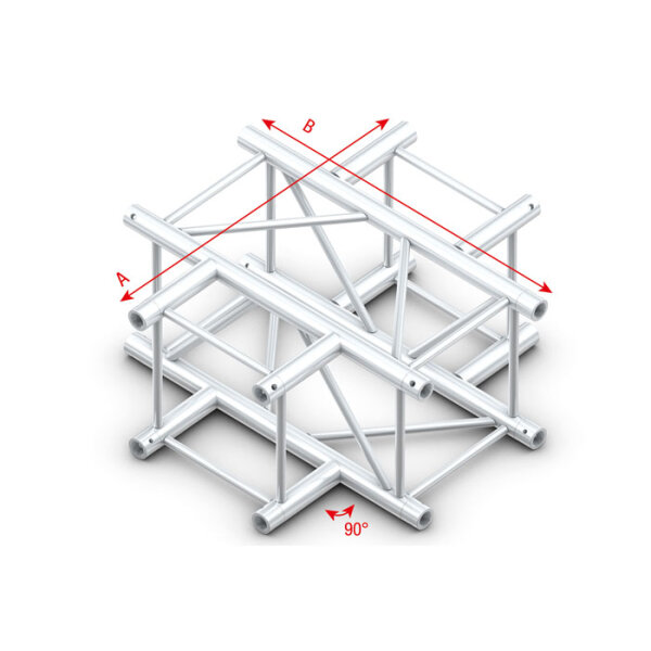 Milos Pro-40 Square F Truss - Cross 4-way QCLF41 - 90° corner - heavy duty - F