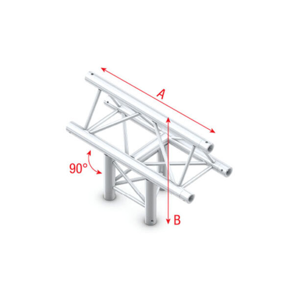 Milos Pro-30 Triangle F Truss - T-Cross vertical - 3-way - apex up - 71 cm ATF35B - 90° corner - F