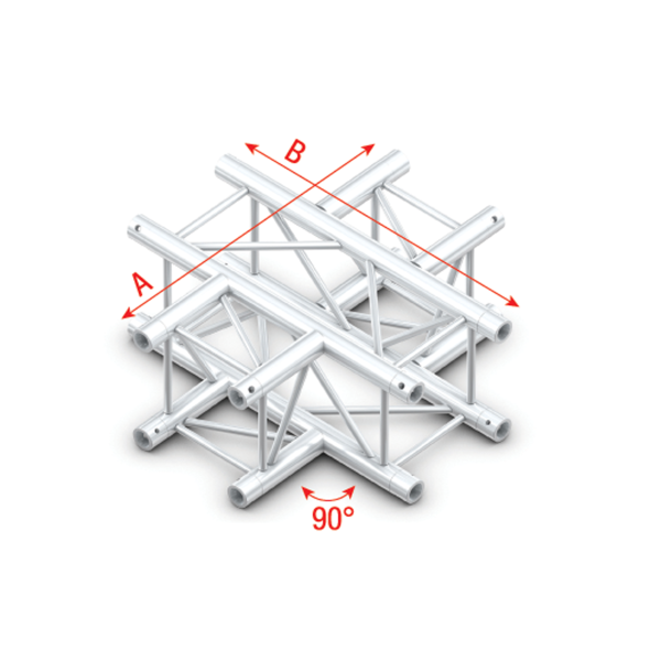Milos Pro-30 Square G Truss - Cross 4-way QCVU41 - 90° corner - heavy duty - silver - G