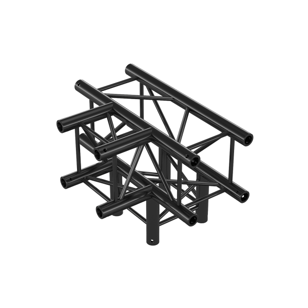 Milos Pro-30 Square G Truss - T-Cross + Down 4-way QLVU40 - 90° corner - heavy duty - black - G