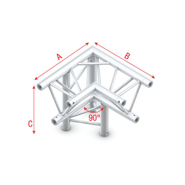 Milos Pro-30 Triangle G Truss - Corner down left - apex down ALU34 - 90° corner - G