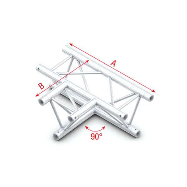 Milos Pro-30 Triangle G Truss - T-Cross horizontal - 3-way - apex down - 71 cm ATU36 - 90° corner - G