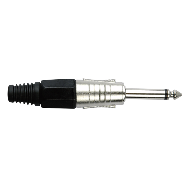 DAP 6.3 mm Jack Plug Mono Nickel housing Black end cap