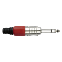 DAP 6.3 mm Jack Plug Stereo Nickel housing Rote Kappe