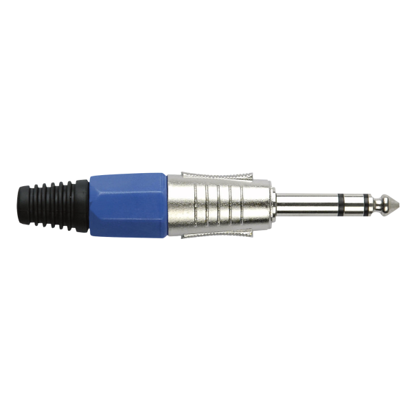 DAP 6.3 mm Jack Plug Stereo Nickel housing Blaue Kappe