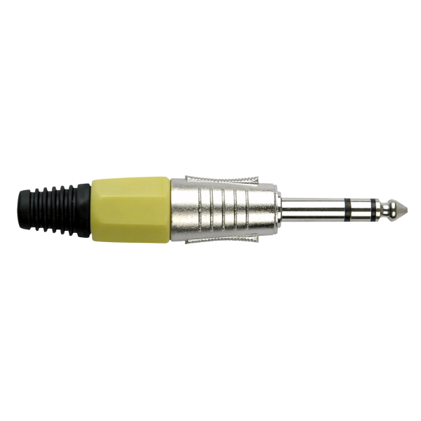 DAP 6.3 mm Jack Plug Stereo Nickel housing Yellow end cap