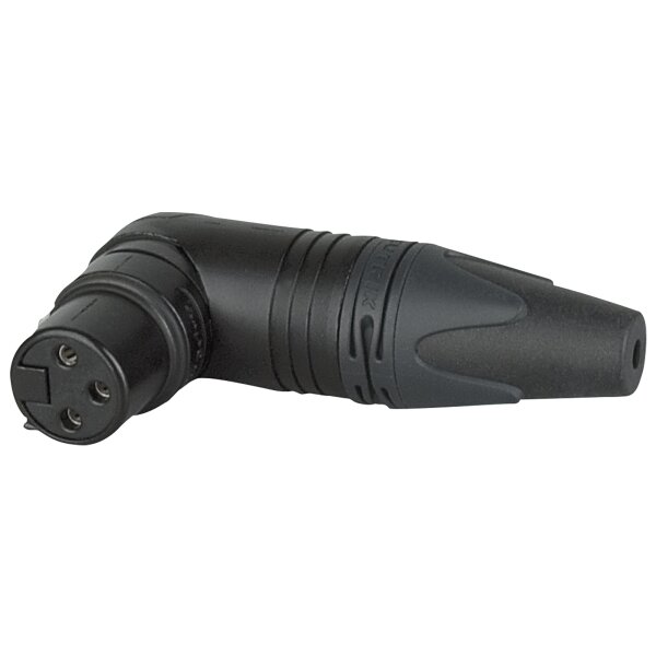 Neutrik XLR 3P 90° Connector - female - Neutrik RX Silberkontakte - schwarzes Metallgehäuse