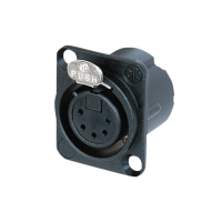 Neutrik XLR 5P Chassis - female Silver contacts - black...