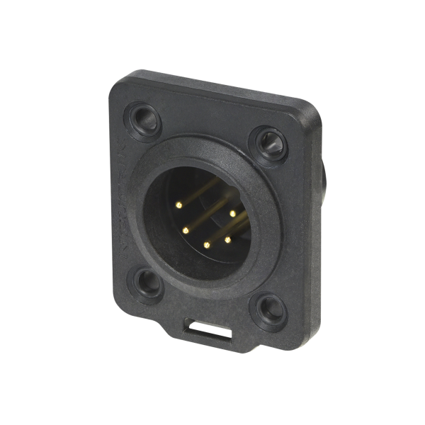 Neutrik XLR 5P Chassis - male TOP Gold contacts - black housing