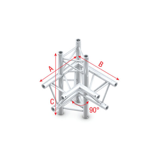 Milos Pro-30 Triangle P Truss - Corner up/down - right - 74 cm ACB44 - 90° Corner - P