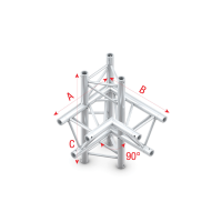 Milos Pro-30 Triangle P Truss - Corner up/down - right - 74 cm ACB44 - 90° Corner - P