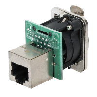DAP Ethernet RJ45 D-size Chassis Durchgangssteckdose mit Metallflansch (Größe D) und sicherem Verriegelungssystem Nickel