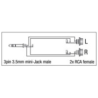DAP XGA17 - mini-jack/M stereo to 2x RCA/F
