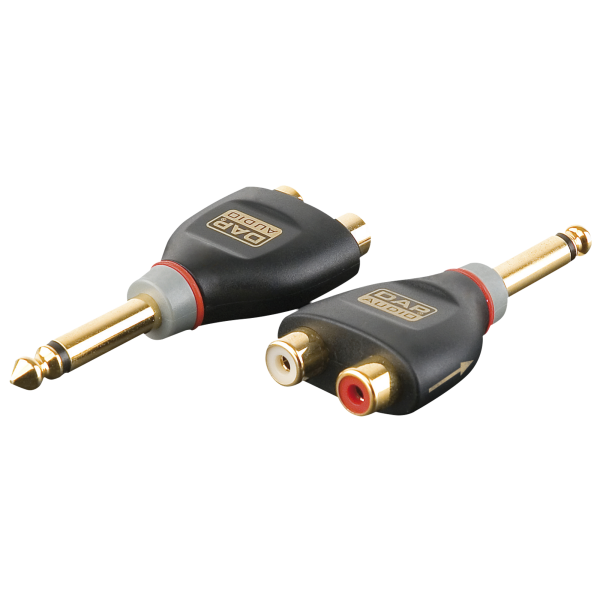 DAP XGA41 - Jack/M mono to 2 x RCA/F - incl. 2 x 10 kilo-Ohm resistors Inkl. 2 x 10 kOhm Widerstände
