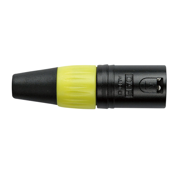 DAP XLR 3P Connector - male - black housing Gelbe Kappe