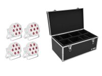 EUROLITE Set 4x LED SLS-7 HCL Floor weiß + Case