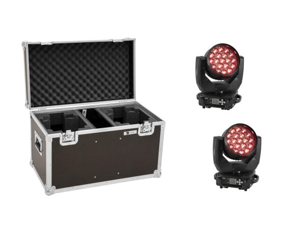 EUROLITE Set 2x LED TMH-X4 Moving Head Wash Zoom + EU Case