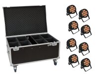 EUROLITE Set 8x LED IP PAR 12x8W QCL Spot + Case with wheels