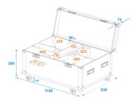 ROADINGER Flightcase 4x LED THA-150F Theater-Spot