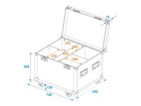 ROADINGER Flightcase 4x LED Theatre COB 200 Serie, mit Rollen