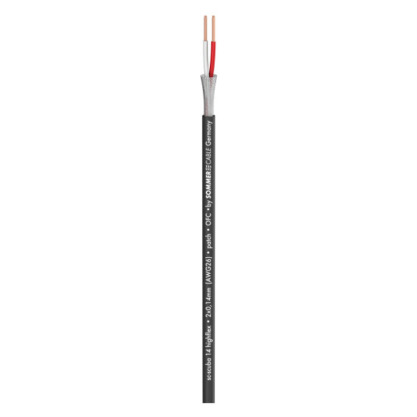 Patch & Microphone Cable SC-Scuba 14; 2 x 0,14 mm²; PVC Ø 3,80 mm; black