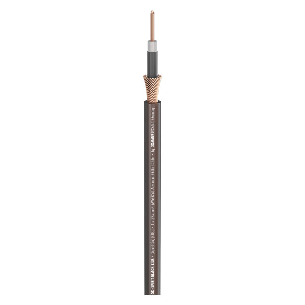 Instrument Cable SC-SPIRIT BLACK ZILK; 1 x 0,25 mm²; PVC Ø 7,20 mm; black, semi-transparent