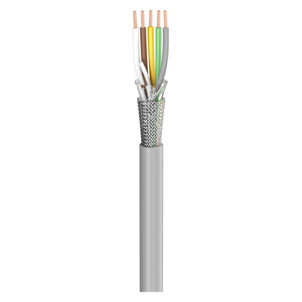 control lead SC-Control Flex; 5 x0.50 mm²; PVC, flame-retardant, Ø 6,70 mm; grey; Eca