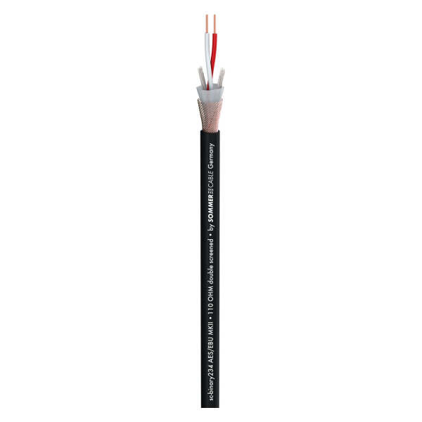DMX Binary 234 AES/EBU MKII; 2 x 0,34 mm²; PUR Ø 6,20 mm; schwarz