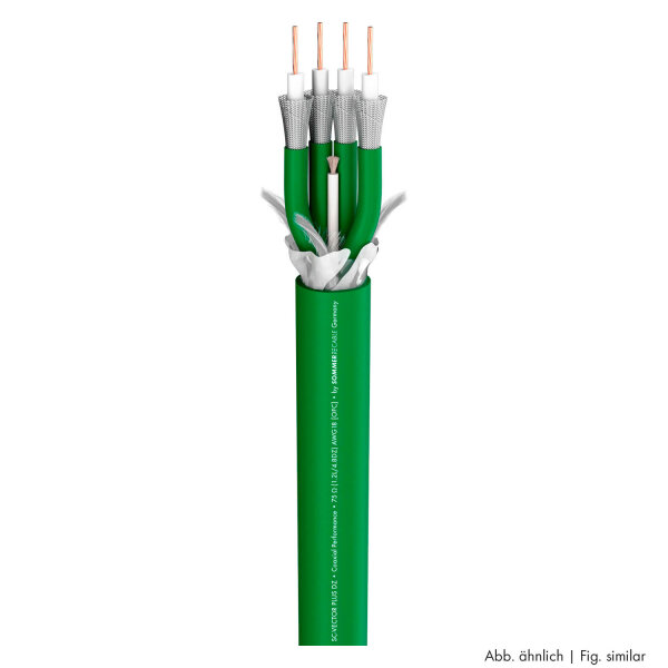 Videokabel SC-Vector Plus 7 DZ; 1 x 1,20; PMB Ø 28,50 mm; 75 O; grün