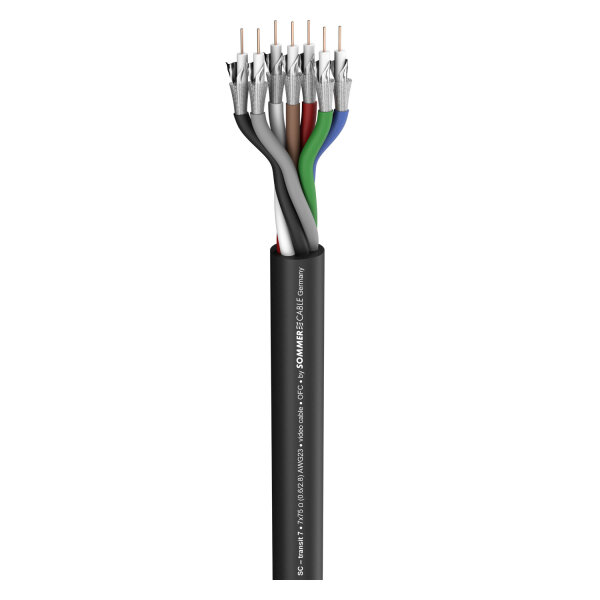 video cable Transit 7 HD; 1 x 0,60/2,80; PVC Ø 15,00 mm; black
