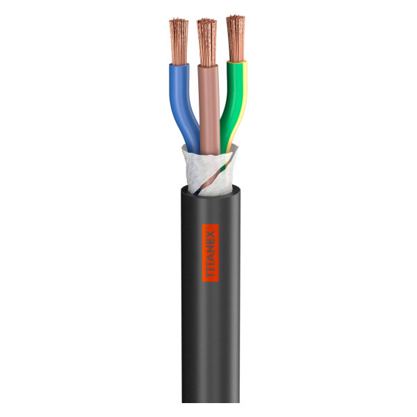 Rubber Sleeve Cable Titanex; 3 x 6.00 mm²; rubber, Ø 17,50 mm; black