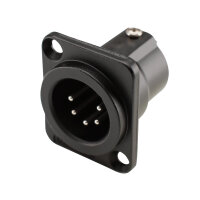 Amphenol XLR, 5-pol , metal-female connector, silver...