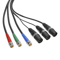 Hybrid cabel | 3 x BNC + 2 x XLR 3-pole + XLR 4-pole male...