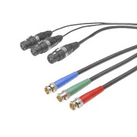 Hybrid Kabel | 3 x BNC + 2 x XLR 3-pol + XLR 4-pol male /...