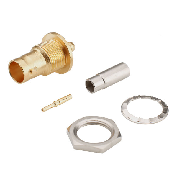 HICON BNC 3G-SDI crimp-female connector, thread 1/2", nickel
