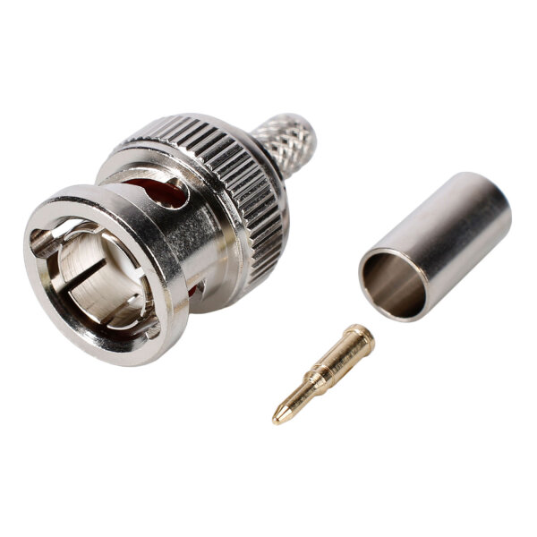 HICON BNC Crimp-Kabelstecker, gerade, nickelfarben