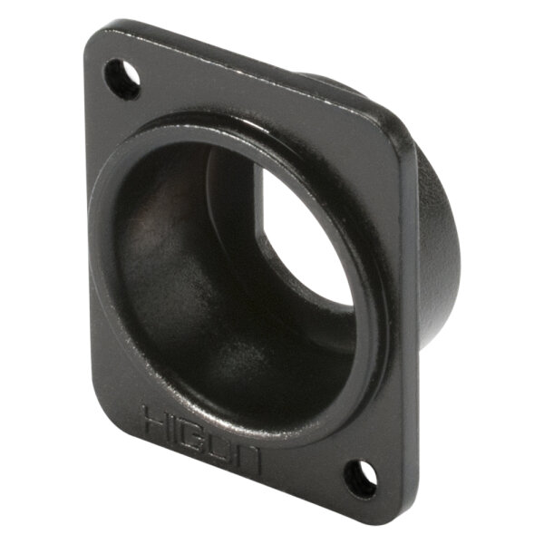 HICON BNC Crimp-Einbaubuchse, Masse isoliert, Gewinde 1/2", nickelfarben