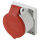 Mennekes CEE, 5-pol , plastic-, screw-type-female connector, nickel plated contact(s), straight, max. 2,5 mm², red