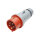 Mennekes CEE, 5-pol , plastic-, screw-type-male connector, nickel plated contact(s), straight, max. 2,5 mm², red
