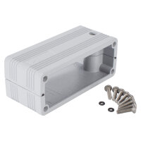 ILME  rectangle MP 16, metal-, Surface-mounted housing high, 4 bolts, grey