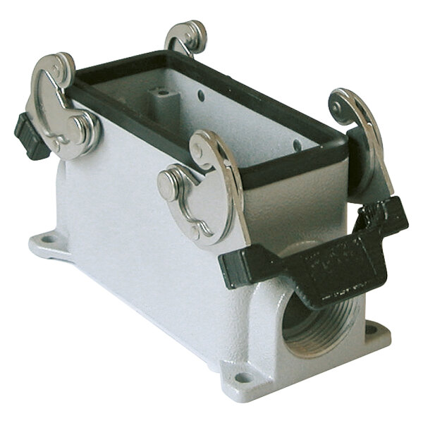 ILME  rectangle MP 16, metal-, Add-on housing, flat, 2 clamps, grey