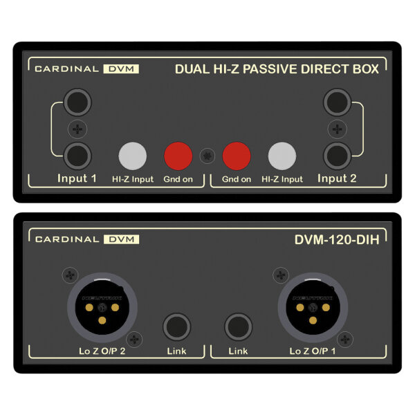 CARDINAL DVM HighZ DI Box, Professional, W x H x D: 120 mm x 51 mm x 260 mm