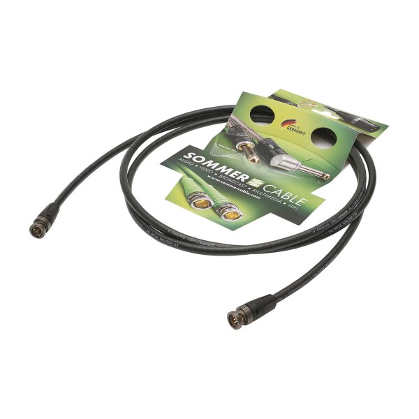 Video-Patchkabel HD-SDI (HDTV) SC-Vector PLUS 1.2/4.8 DZ, 1  x  0,88 mm² | BNC / BNC, NEUTRIK® | 3,00m | grün | schwarz